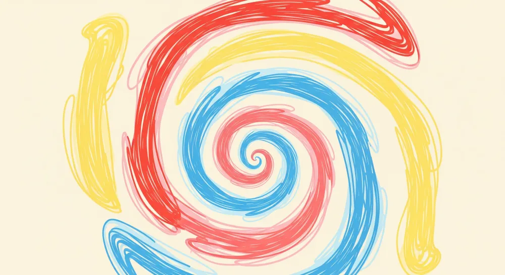 Papel de parede crianç | Turbilhão colorido de linhas vivas