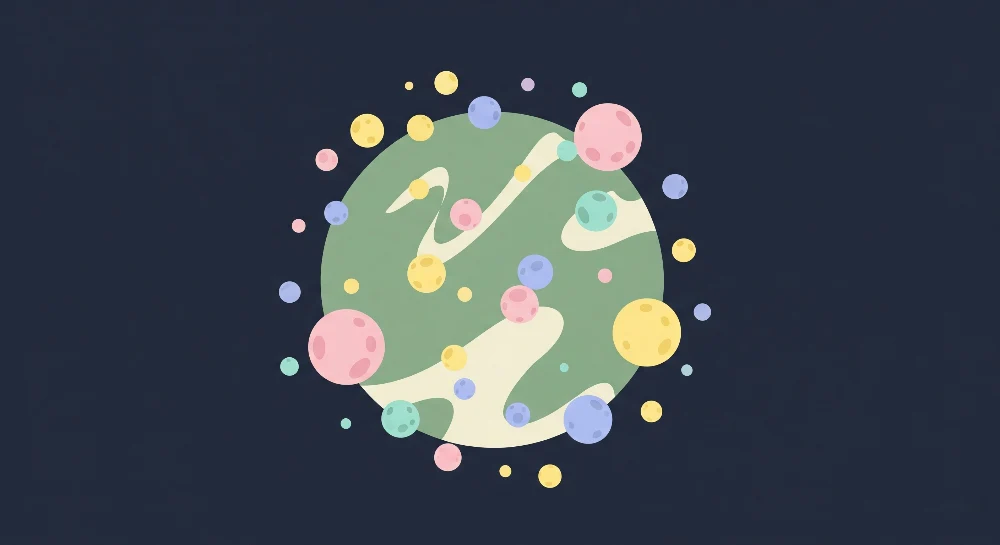 Papel de parede crianç | Universo colorido e planetas flutuantes