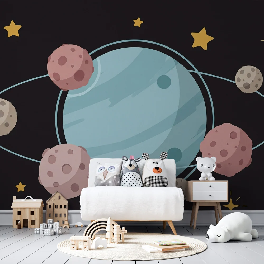 Papel de parede crianç | Universo espacial colorido