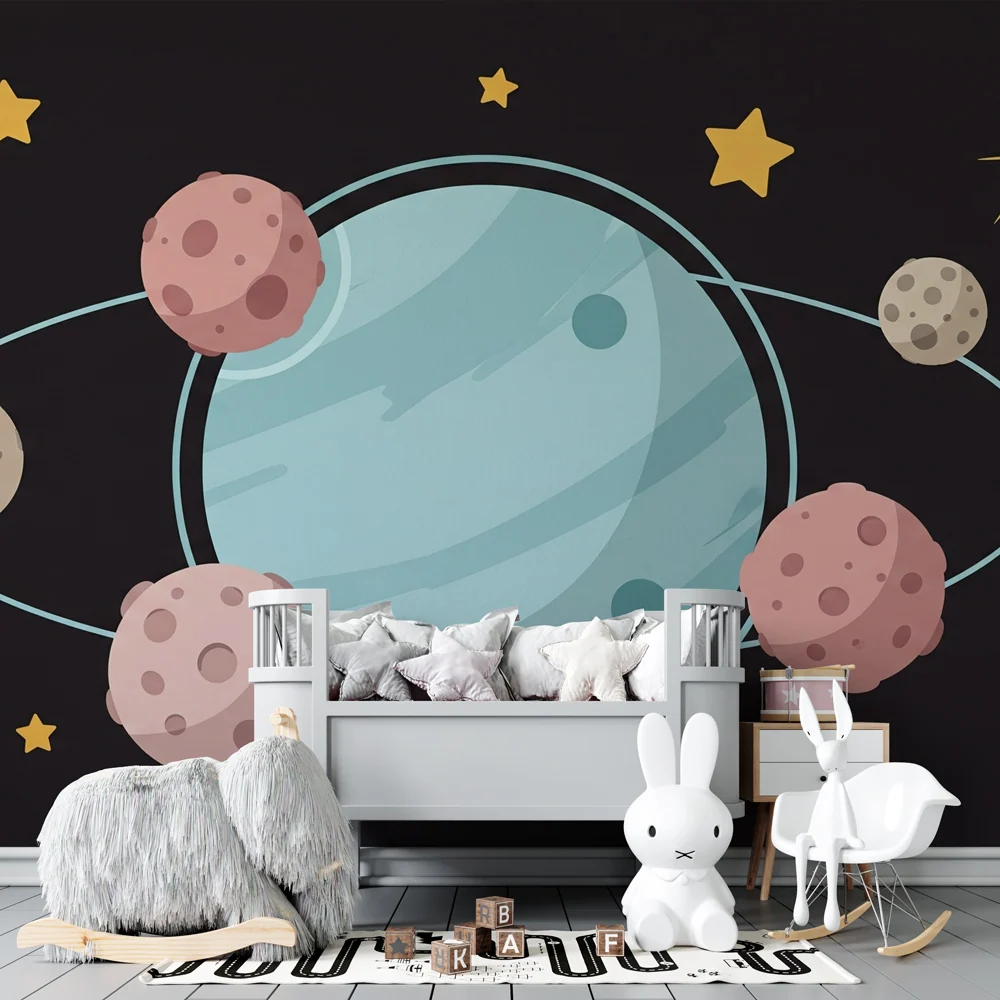 Papel de parede crianç | Universo espacial colorido