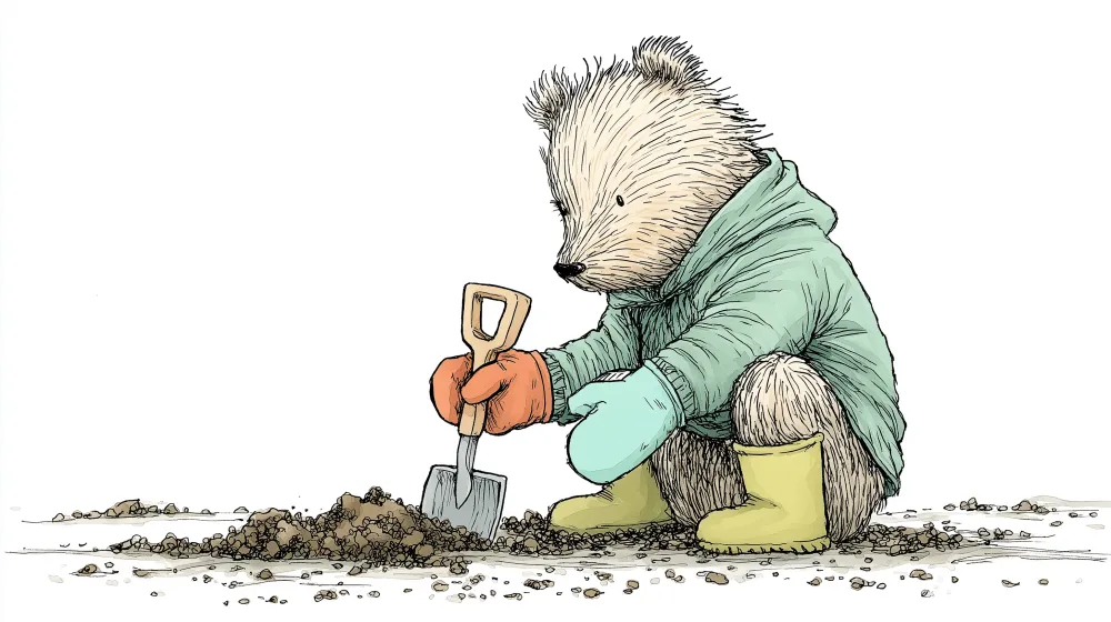 Papel de parede crianç | Urso jardineiro em plena aventura