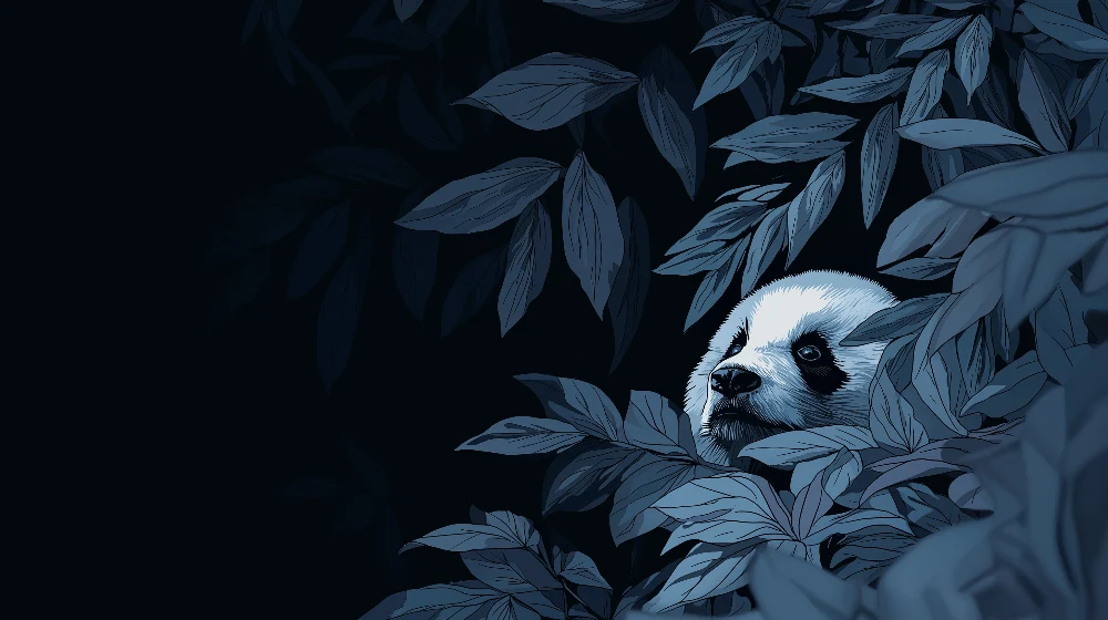 Papel de parede crianç | Urso panda curioso na floresta