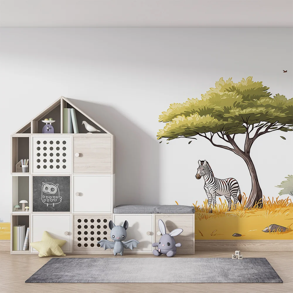 Papel de parede crianç | Zebra majestosa sob uma árvore na savana