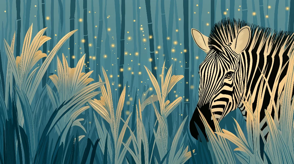 Papel de parede crianç | Zebra na selva encantada