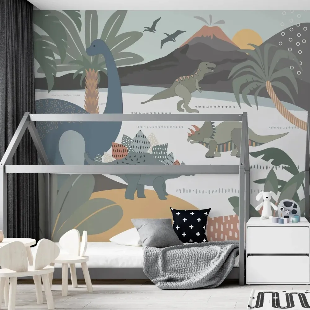 Papel de Parede Dinossauro e Seus Amigos