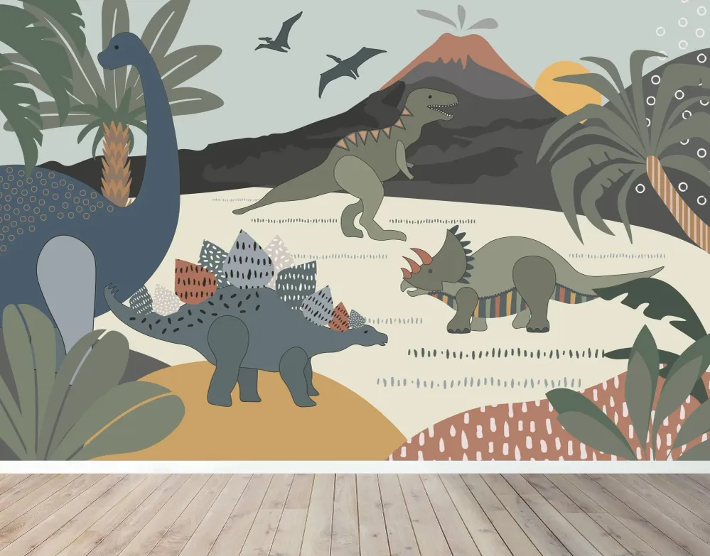 Papel de Parede Dinossauro e Seus Amigos