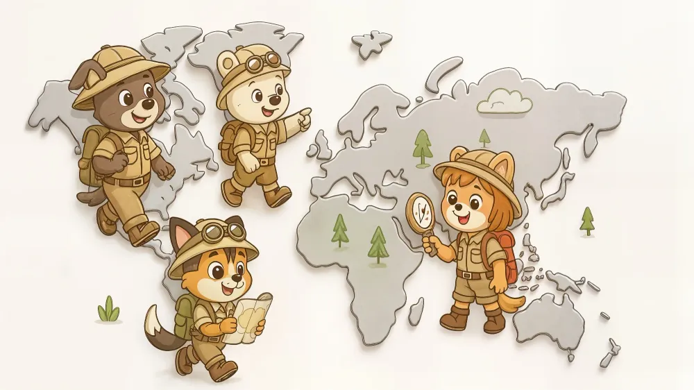 Papel de parede exploradores de animais | Descoberta lúdica no safari
