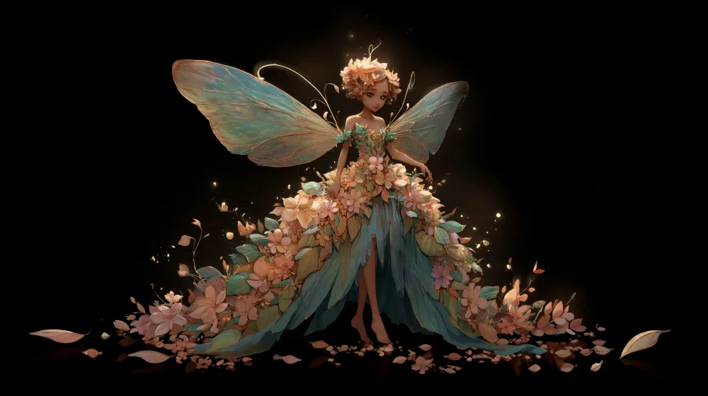 Papel de parede fada encantada | Ilustração de fada floral