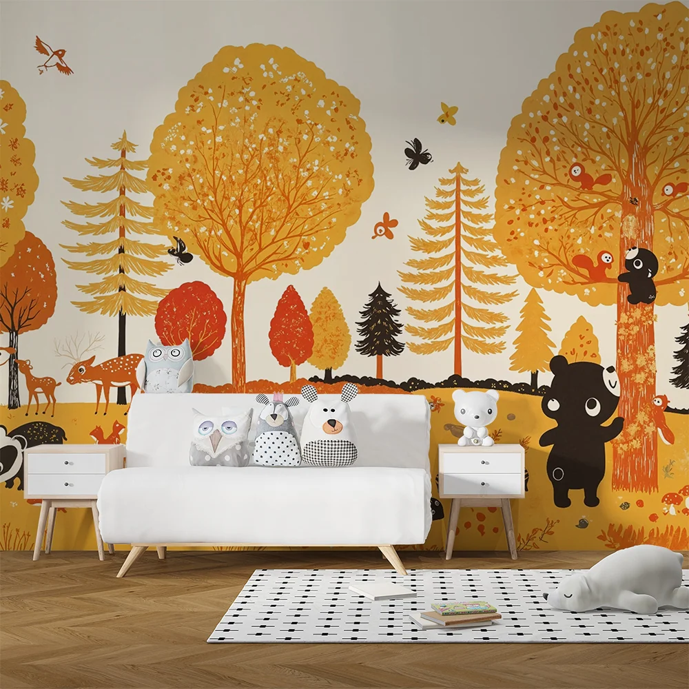 Papel de parede floresta encantada | Decoração de parede para crianças