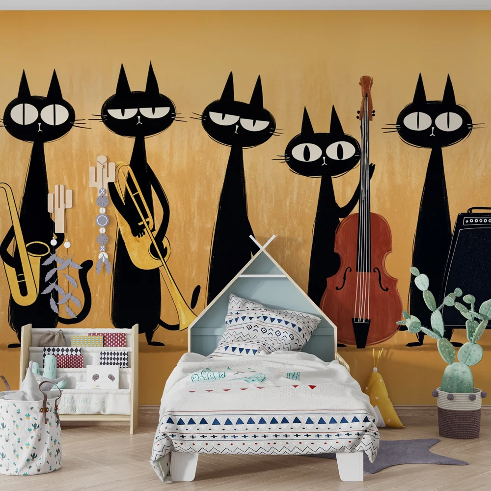 Papel de parede gatos músicos | Jazz divertido