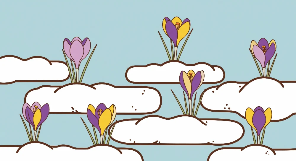 Papel de parede para quarto de bebé | Flores de çafrão flutuar sobre nuvens