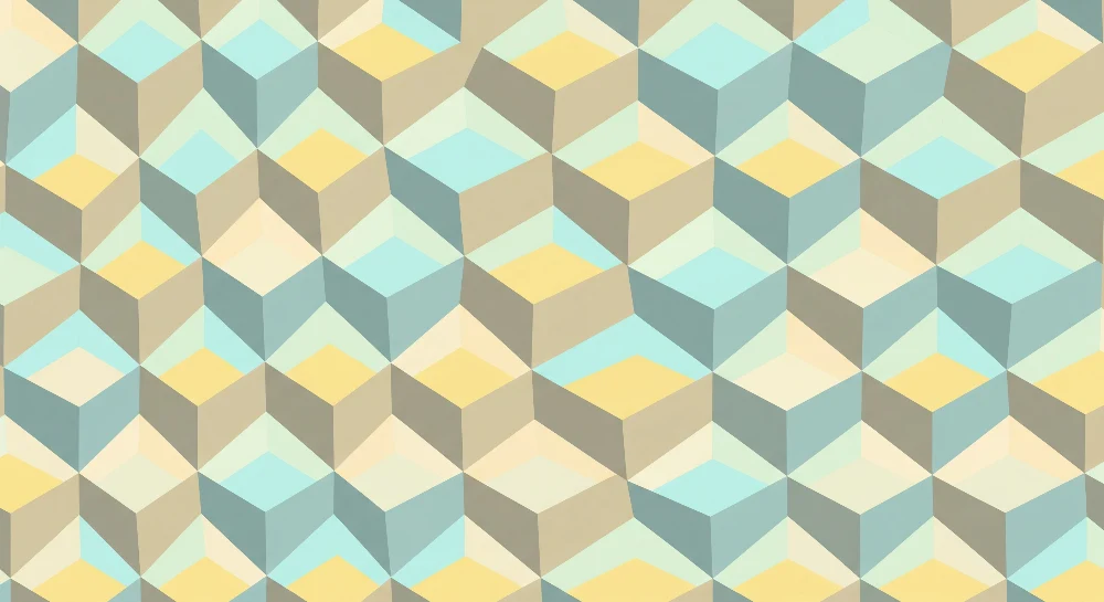 Papel de parede para quarto de bebé | Padrão geométrico em cubos pastel