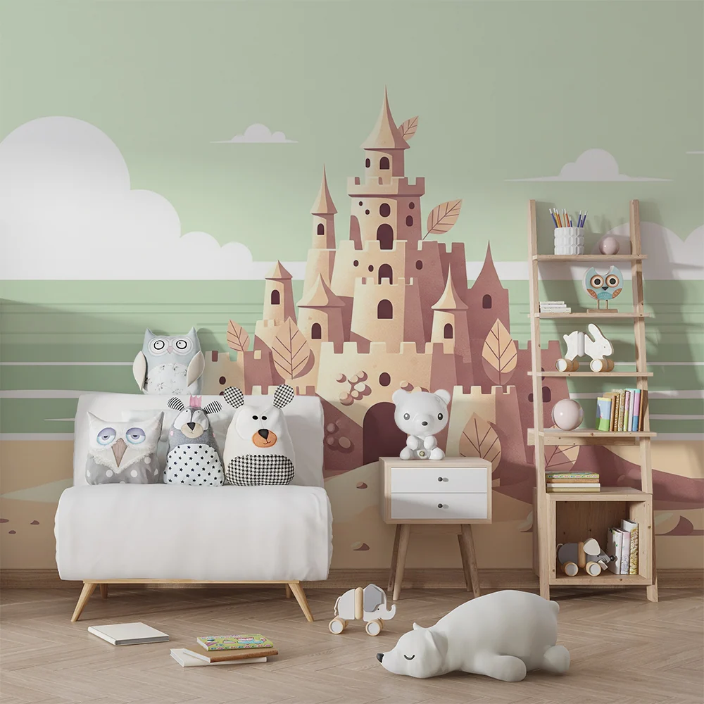 Papel de parede para quarto de crianç | Castelo de areia encantado na praia