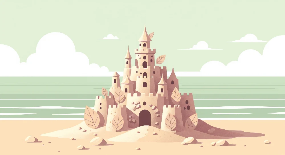 Papel de parede para quarto de crianç | Castelo de areia encantado na praia