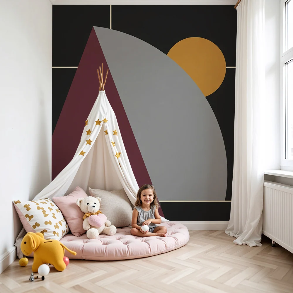 Papel de parede para quarto de crianç | Formas geométricas modernas