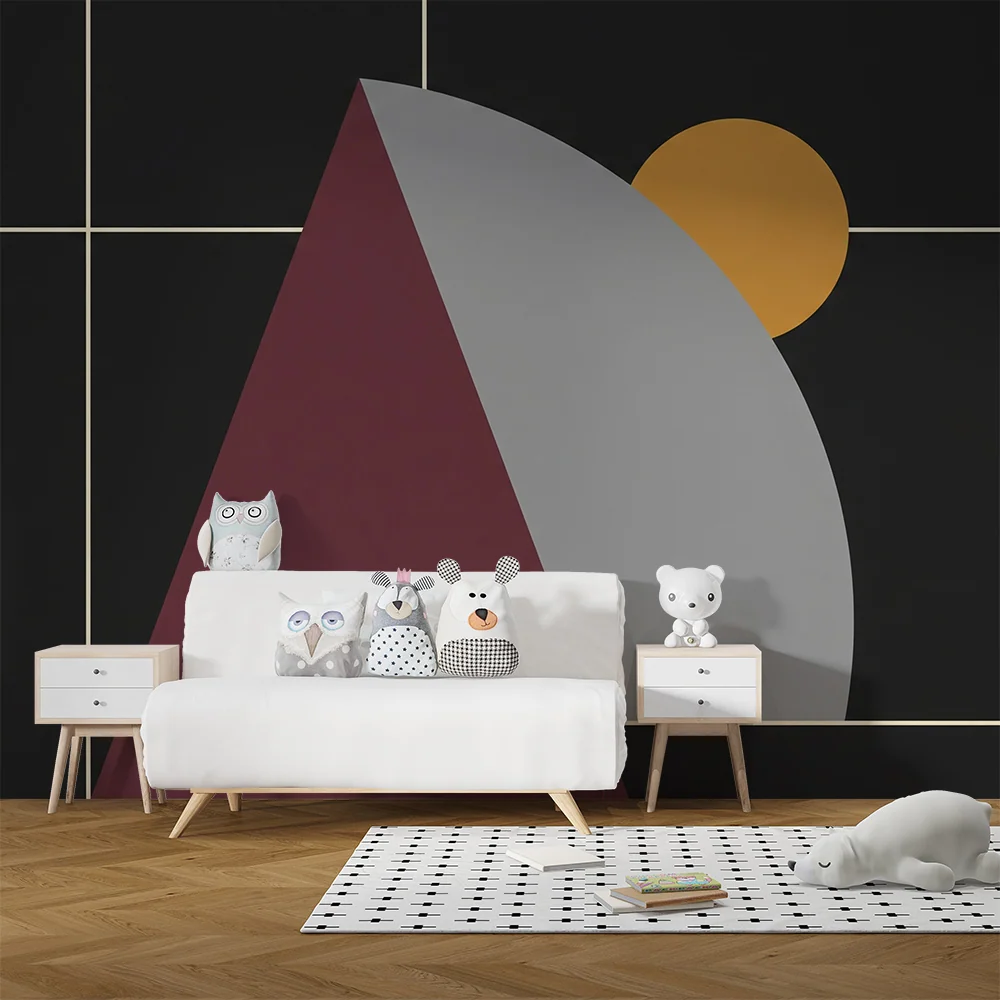 Papel de parede para quarto de crianç | Formas geométricas modernas