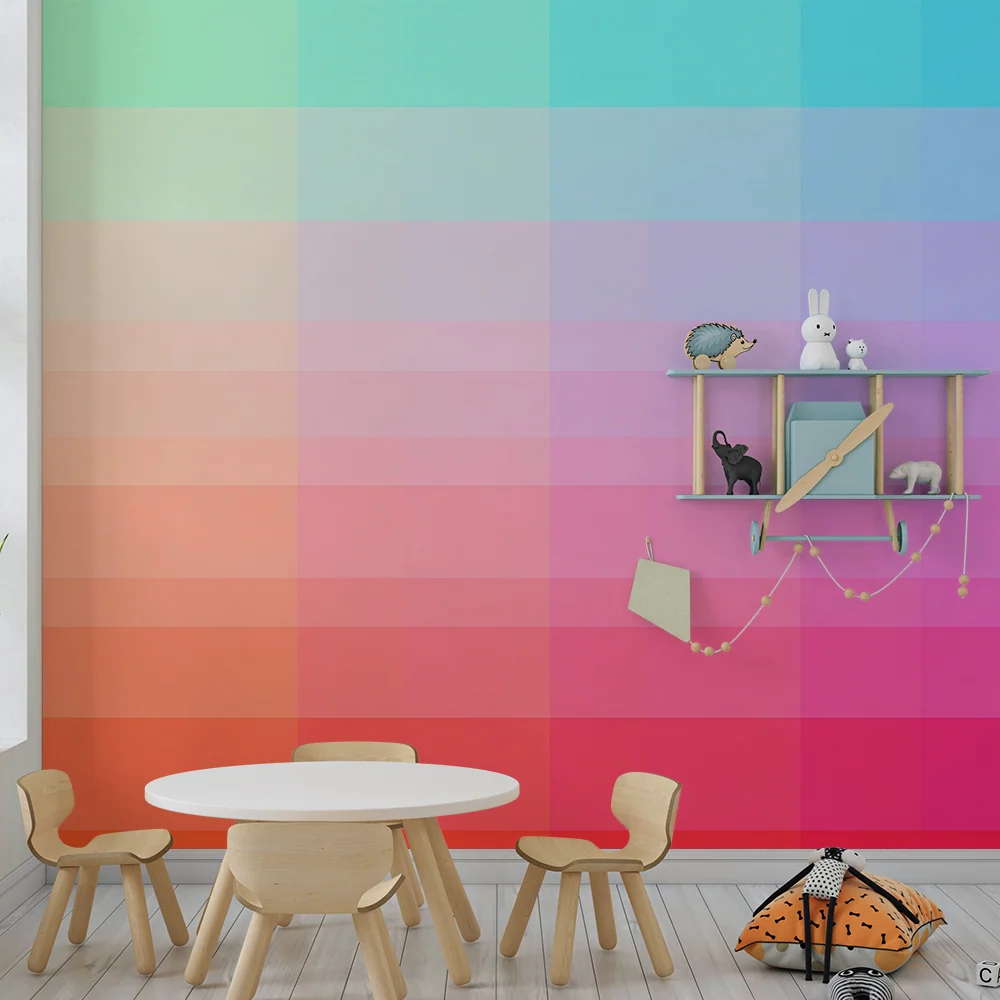 Papel de parede para quarto de crianç | Gradiente de cores vivas e suaves