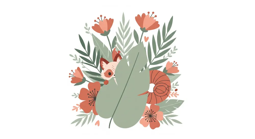 Papel de parede quarto bebê | Animais fofos e flores coloridas