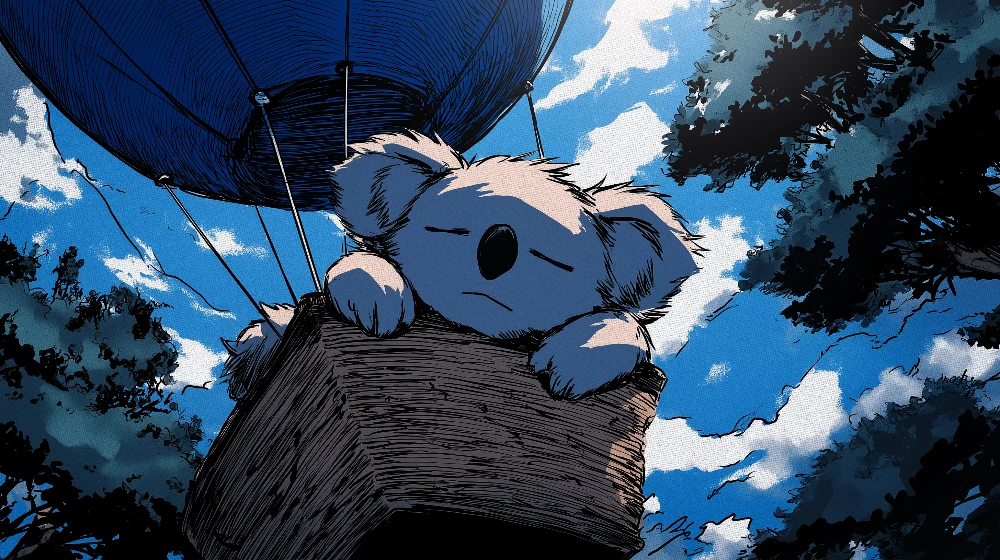Papel de parede quarto bebê | Koala sonhador nas nuvens
