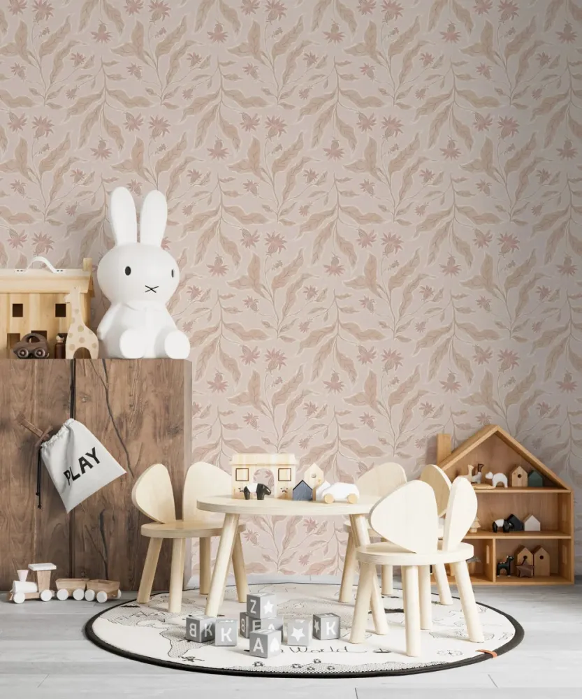 Papel de Parede Quarto Infantil com Padrão Repetido - Elodies Thistle - Areia