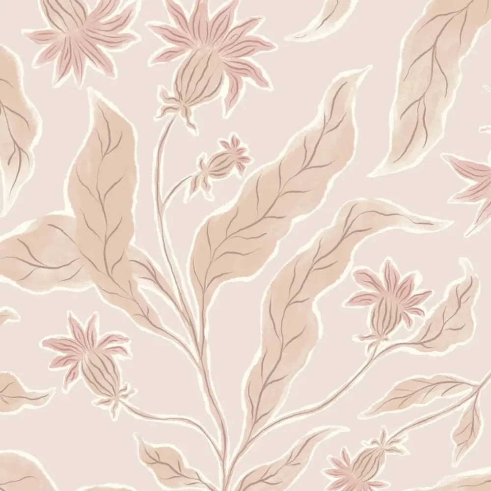 Papel de Parede Quarto Infantil com Padrão Repetido - Elodies Thistle - Areia