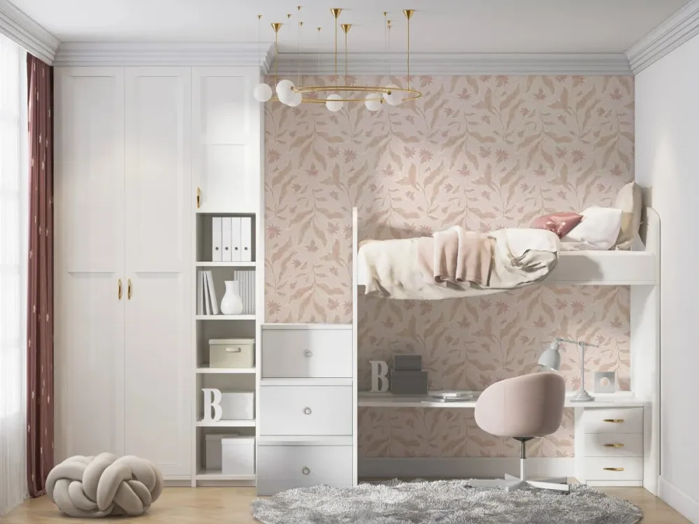 Papel de Parede Quarto Infantil com Padrão Repetido - Elodies Thistle - Areia