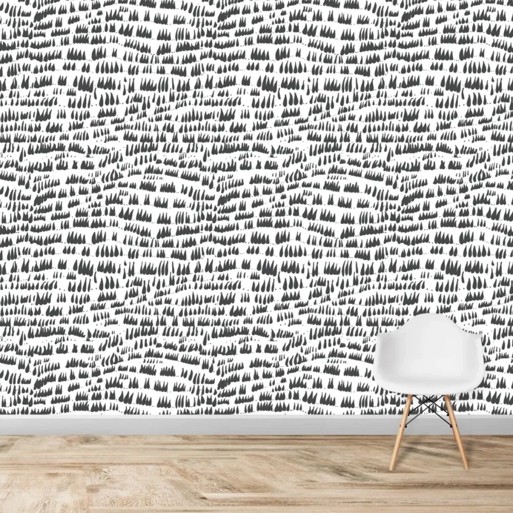 Papel de Parede Quarto Infantil com Padrão Repetido - Daphné Laisse Tomber - Carvão