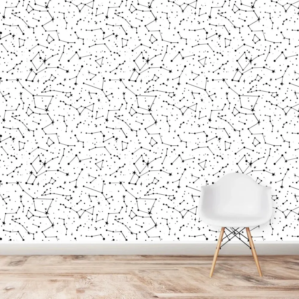 Papel de Parede Quarto Infantil com Padrão Repetido - Constelação