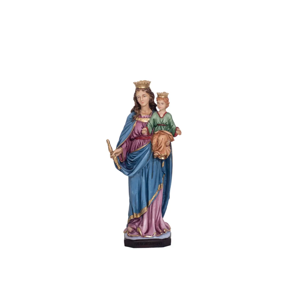 Estátua de Nossa Senhora Auxiliadora em resina e mármore Pasquini