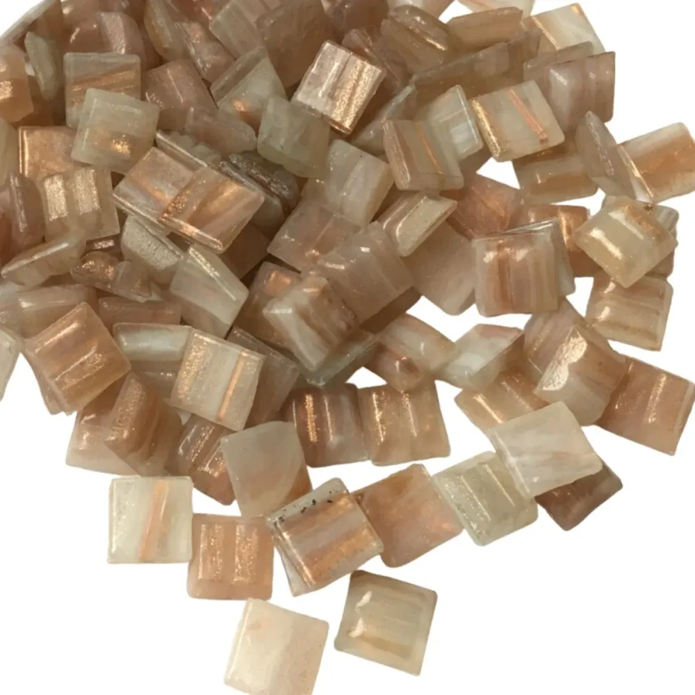 Pastilha de Vidro com Veios de Ouro 10mm Dourado Claro