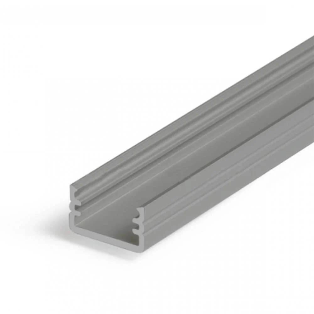 Perfil de montagem saliente mini 200cm em alumínio anodizado sem tampa para fitas LED