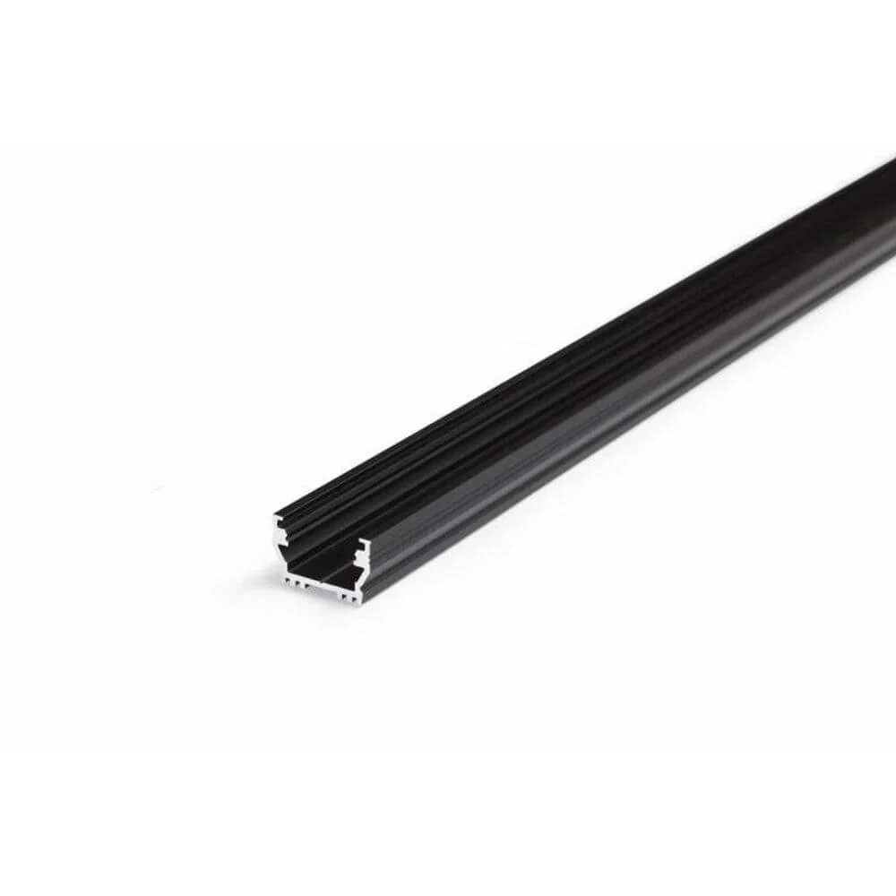 Perfil de reboco 200cm preto sem tampa para fitas LED