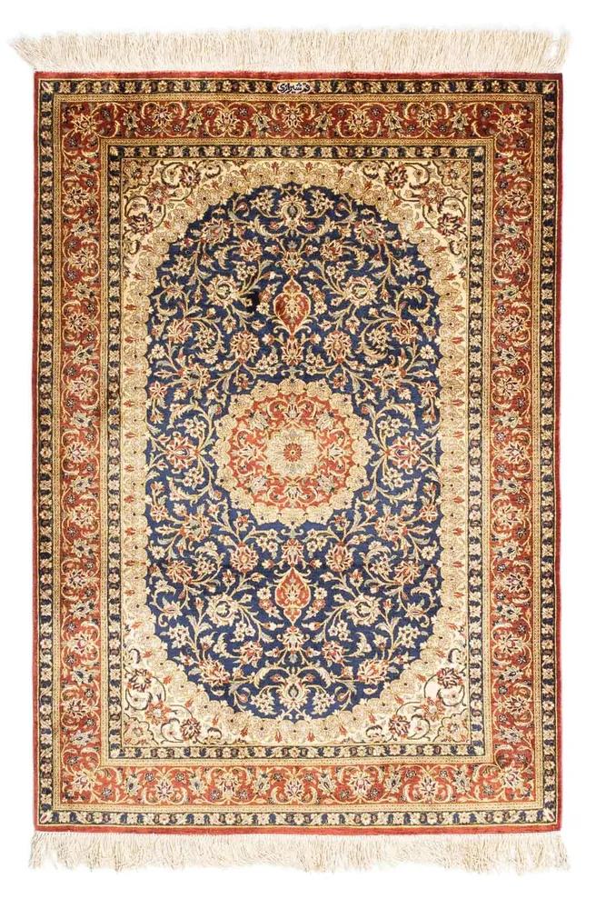 Perserteppich - Ghom 116 x 78 cm - hellbraun