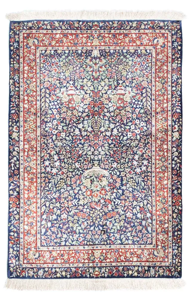Perserteppich - Ghom 120 x 78 cm - dunkelblau