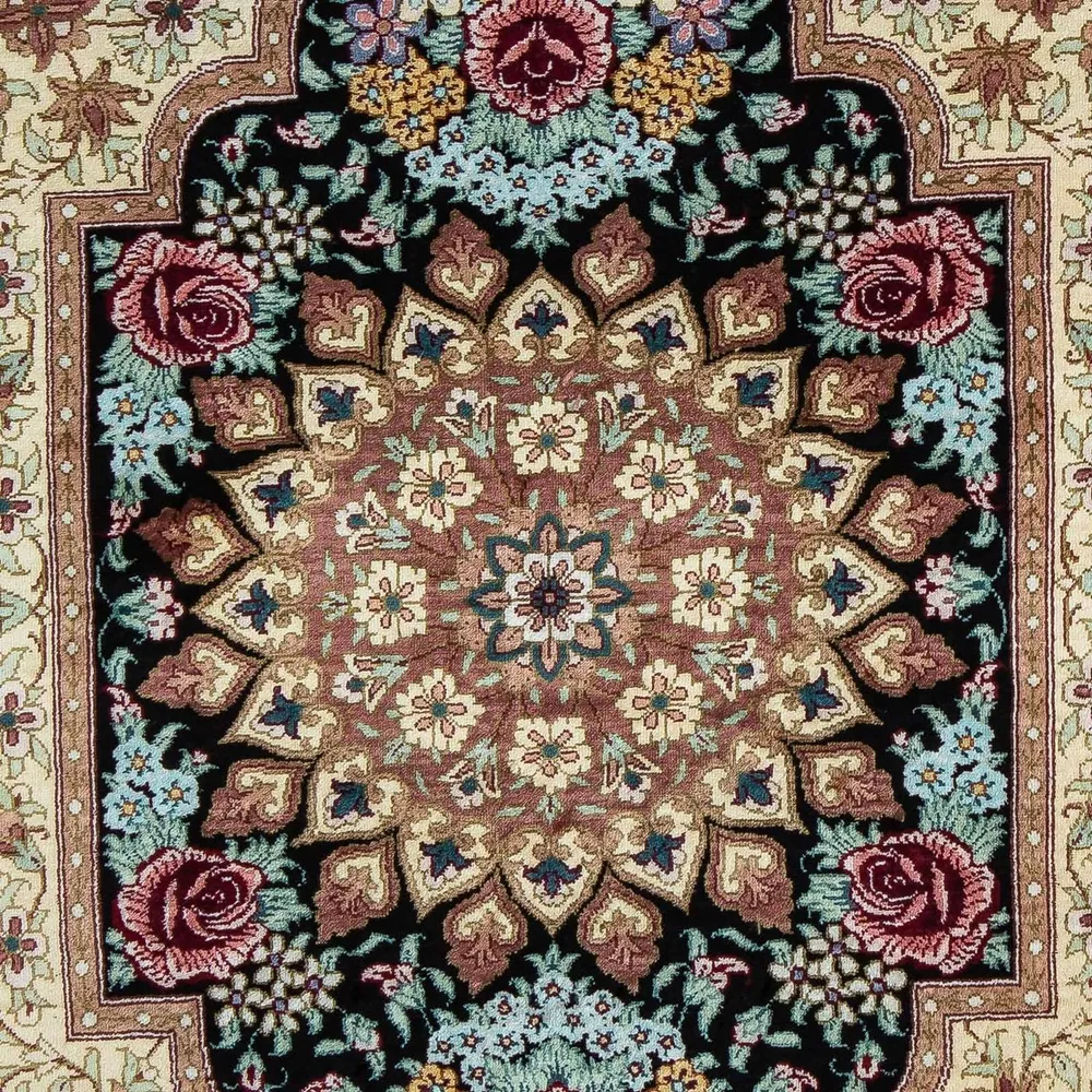 Perserteppich - Ghom 89 x 59 cm - dunkelblau