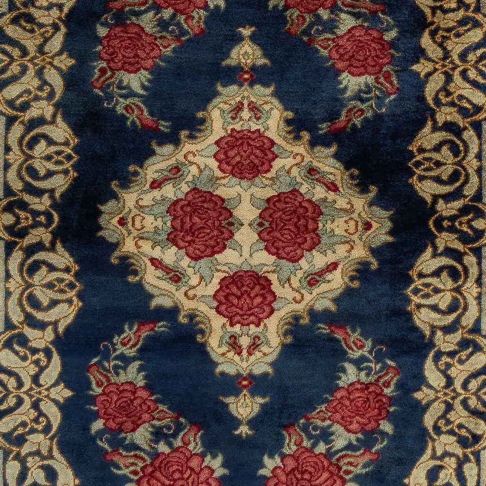 Perserteppich - Ghom 77 x 58 cm - dunkelblau