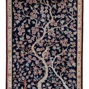 Perserteppich - Ghom 87 x 59 cm - dunkelblau