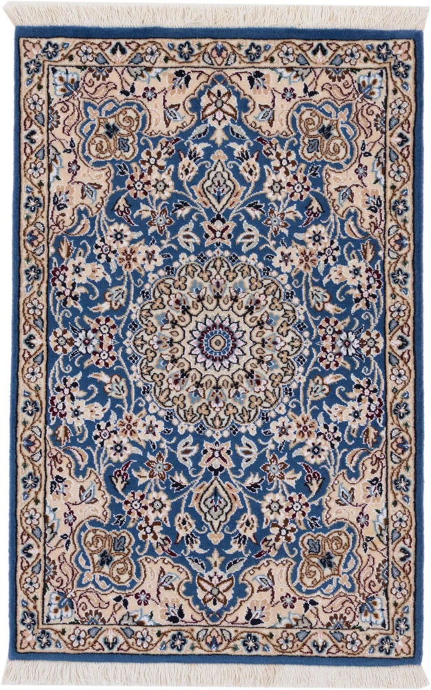 Perserteppich - Nain - 90 x 60 cm - blau