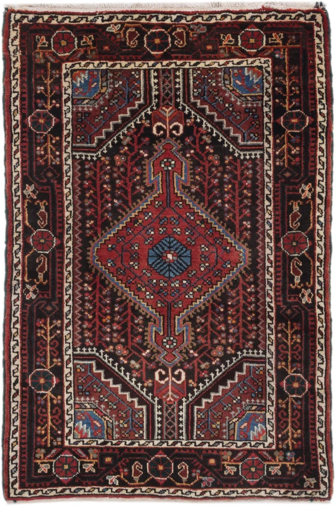 Perserteppich - Nomadic - 130 x 87 cm - dunkelrot