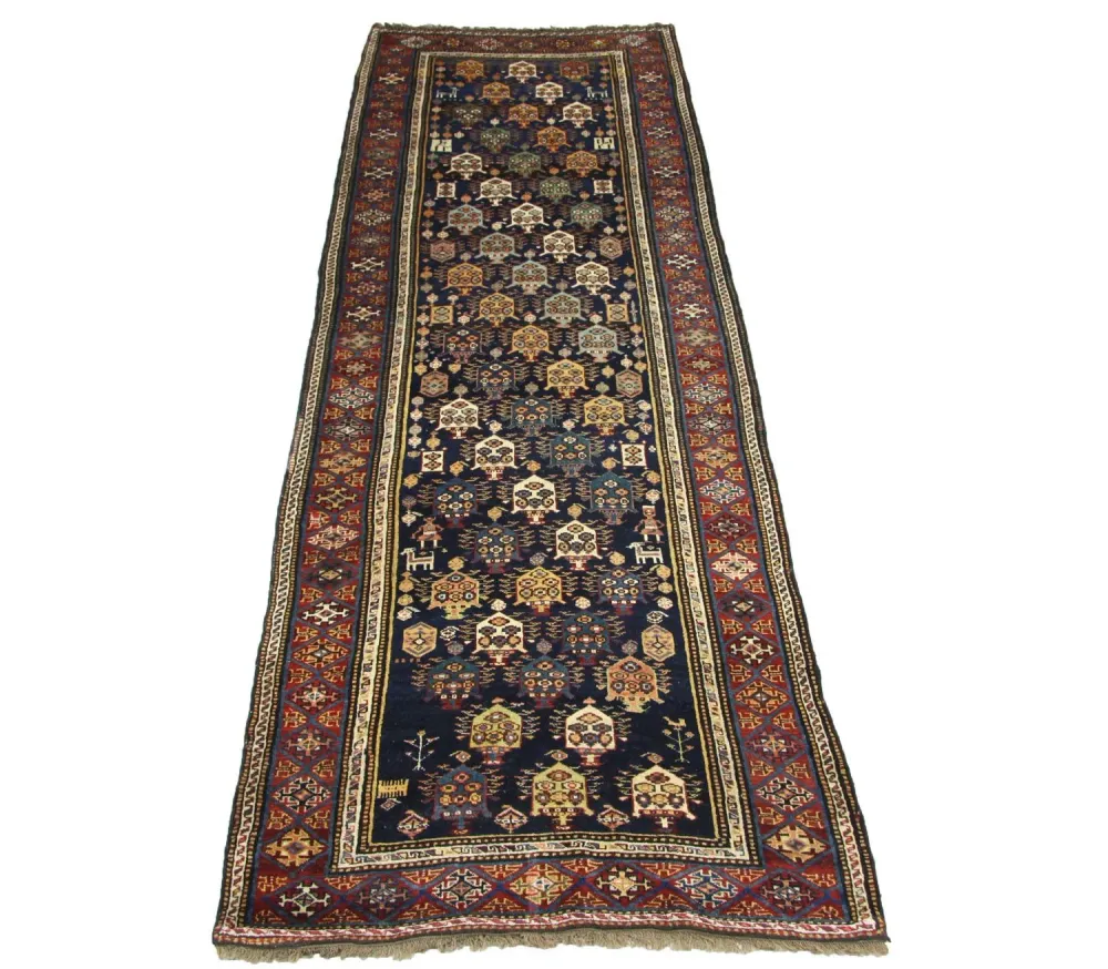 Perserteppich - Nomadic 331 x 113 cm - blau