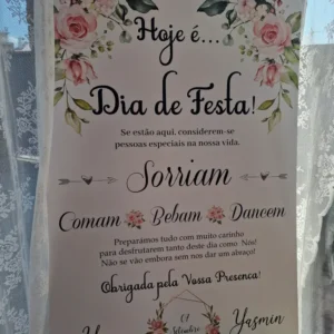 Placa de Boas Vindas Flores da Mel