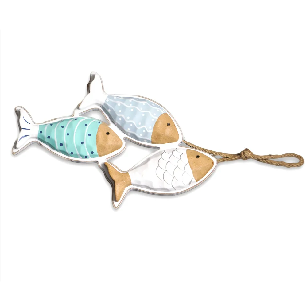 Placa Decorativa 3 Peixes MDF 29x19cm