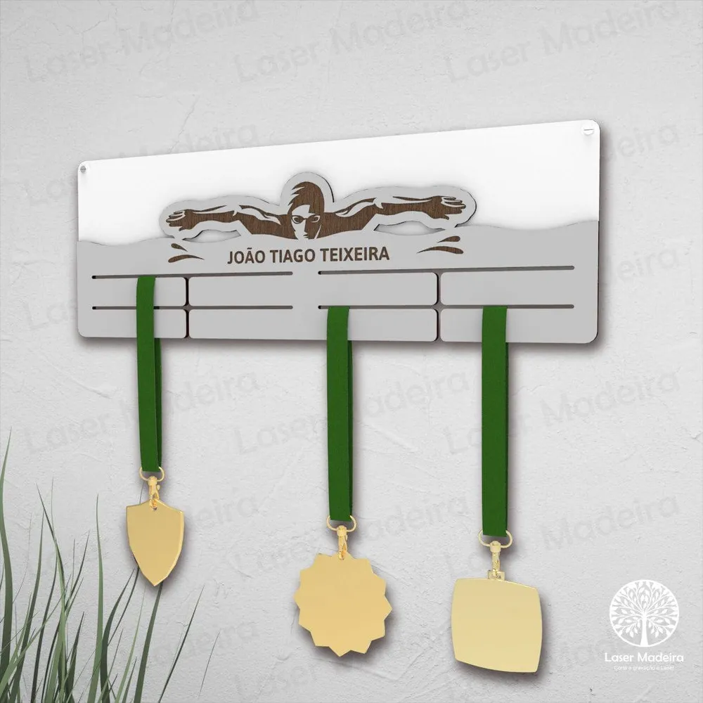 Placa Porta-Medalhas - Natação 2
