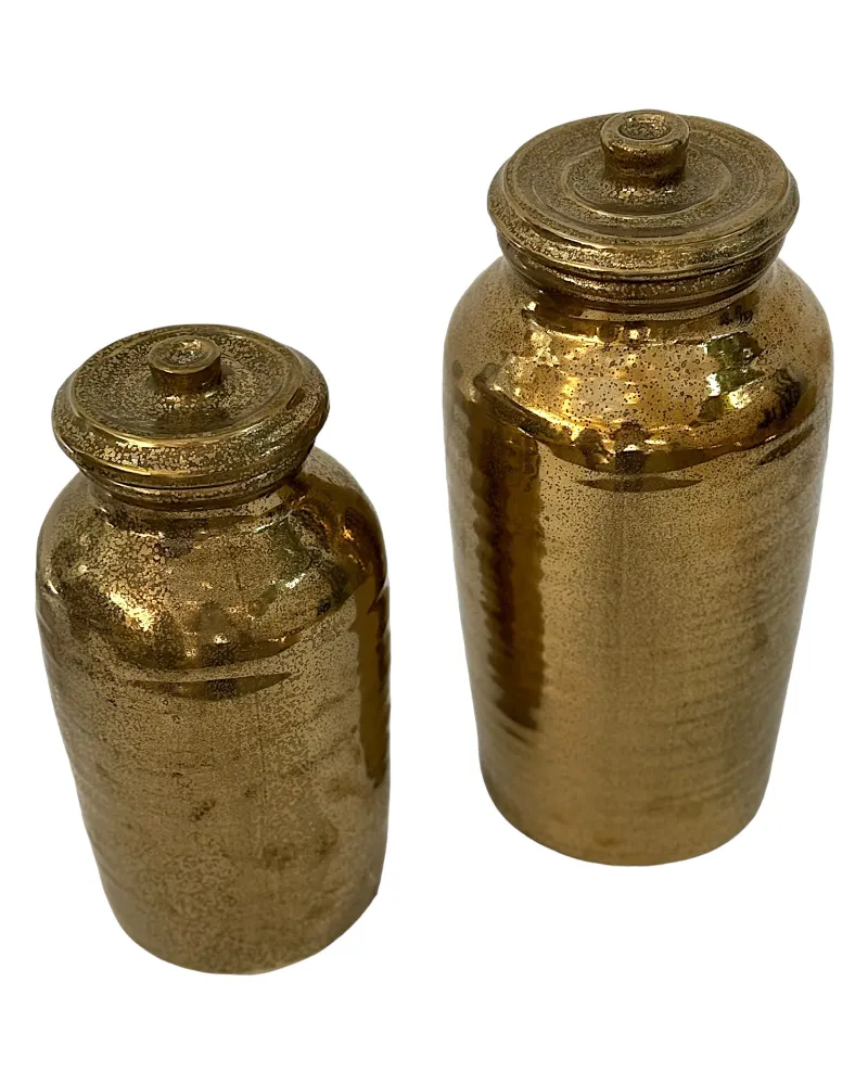 Pote Alto Com Tampa Dourado M