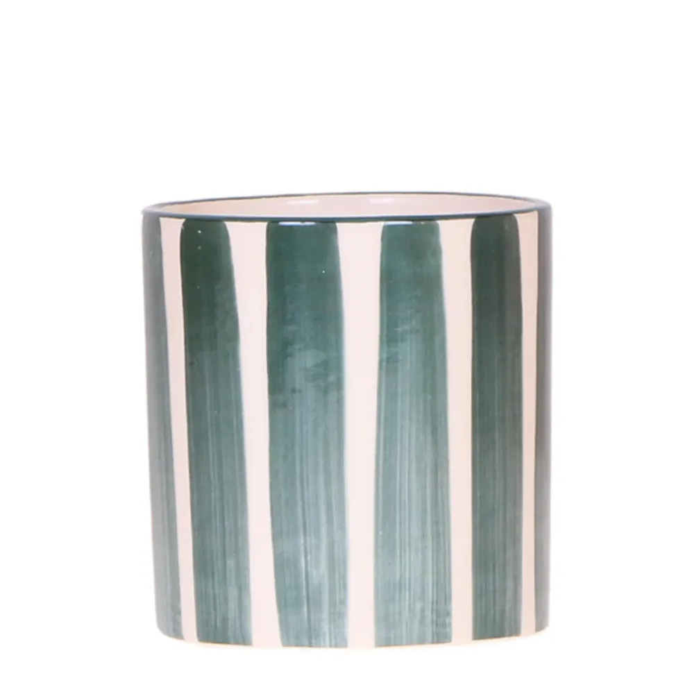 Pote Decorativo Listra Pintada - Verde