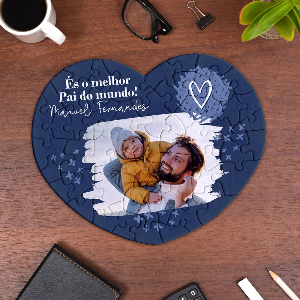 Puzzle coração "És o melhor do mundo!"