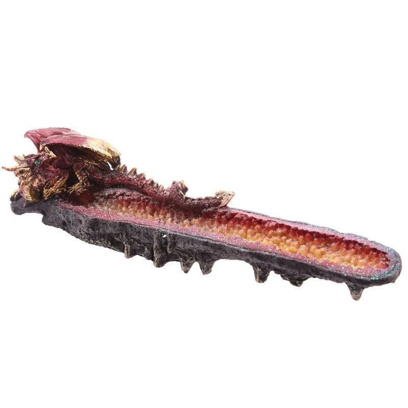 Queimador de Incenso Dragão Geodo Cristal Resina