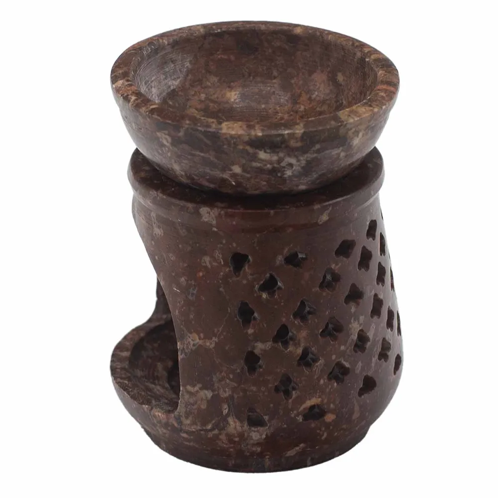 Queimador de Óleo em Pedra-Sabão 8cm Clássico para Vela Tealight