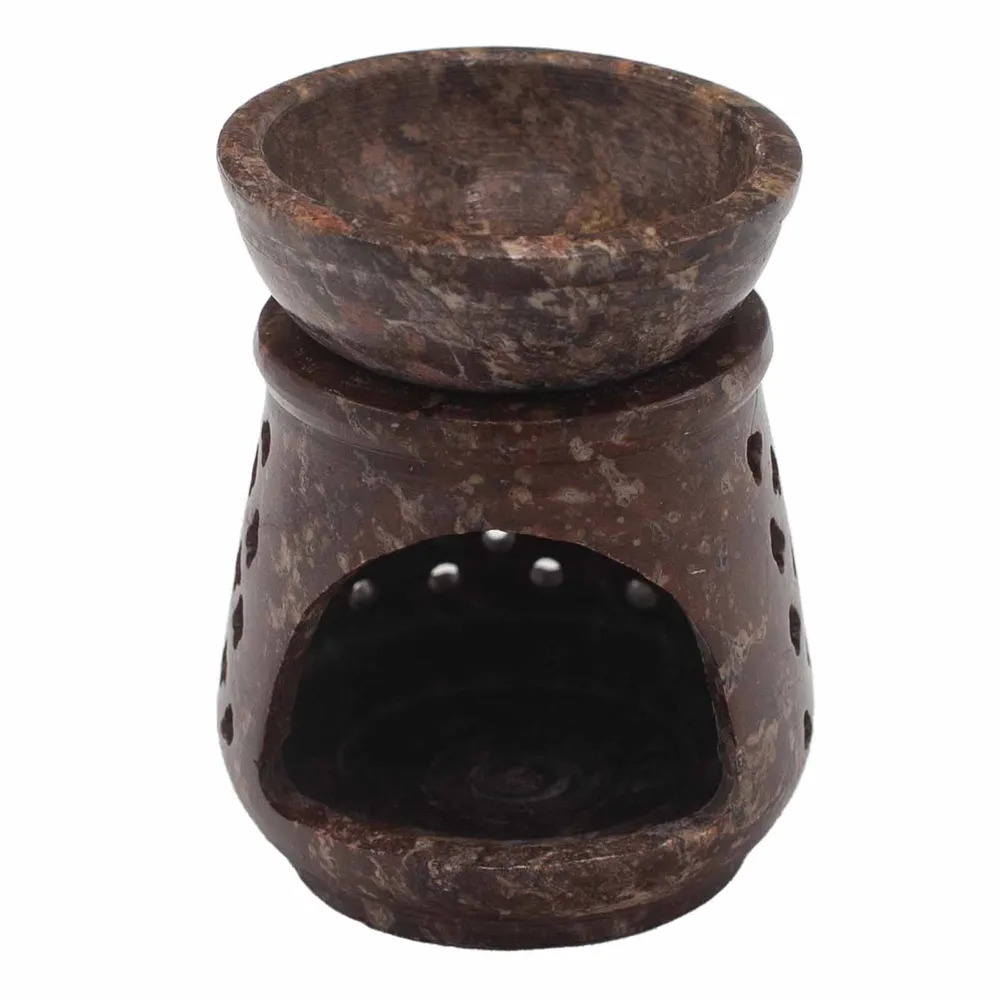 Queimador de Óleo em Pedra-Sabão 8cm Clássico para Vela Tealight