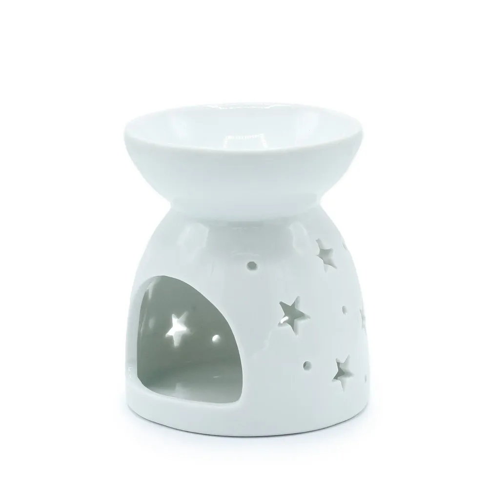 Queimador de Óleo Vela Tealight Anjo Recortado Branco